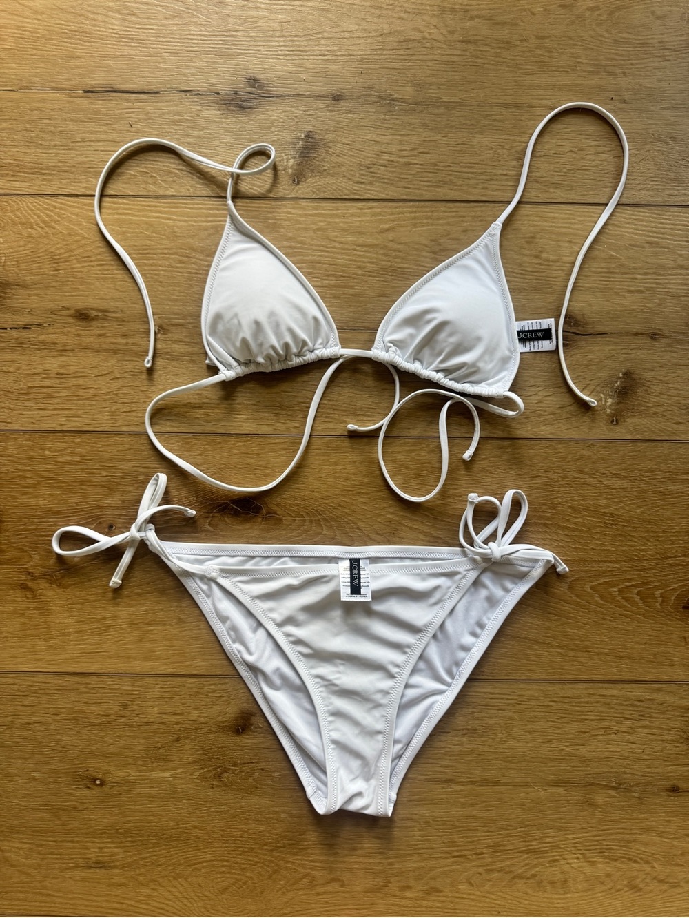 J. Crew White String Triangle Bikini Set